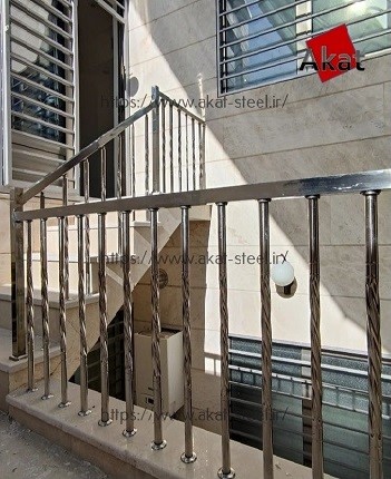 نرده استیل تمام پایه لوله 25